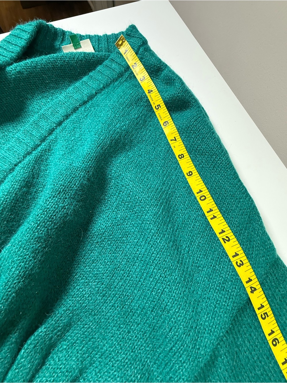 Farm Rio | Knit Cropped Cardigan Balloon Sleeve Sweater | Green | Size M - Picture 13 of 14